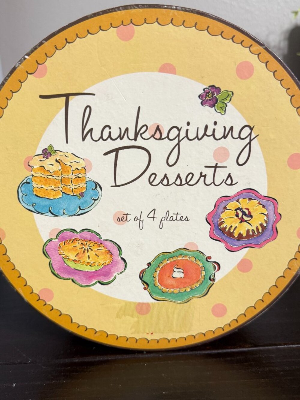 Rosanna Thanksgiving Desserts Set Of 4 Salad Dessert Plates 8" Pie - Set 2